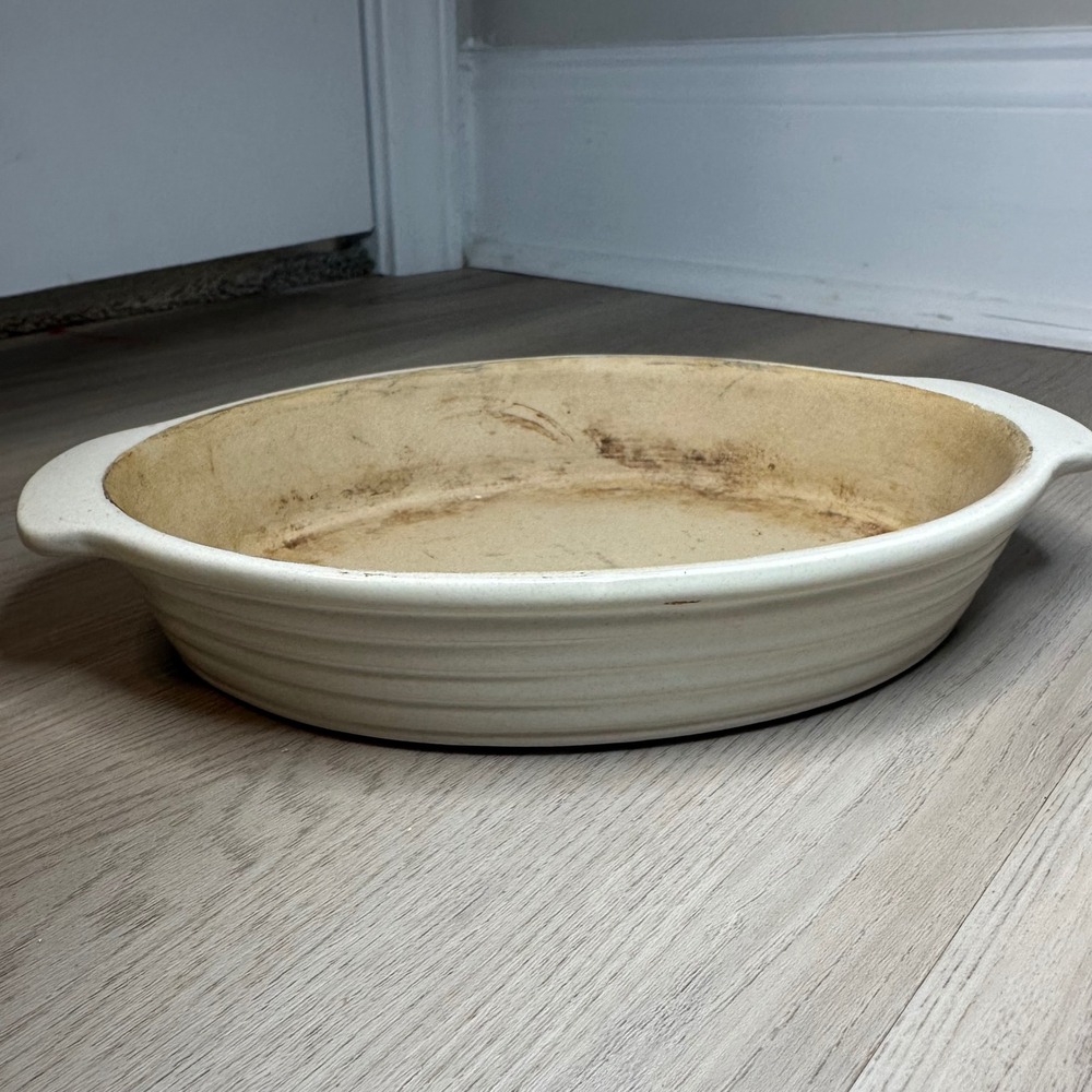 Pampered Chef Family Heritage Stoneware Oval Baker New Traditions  9.5"x6" small